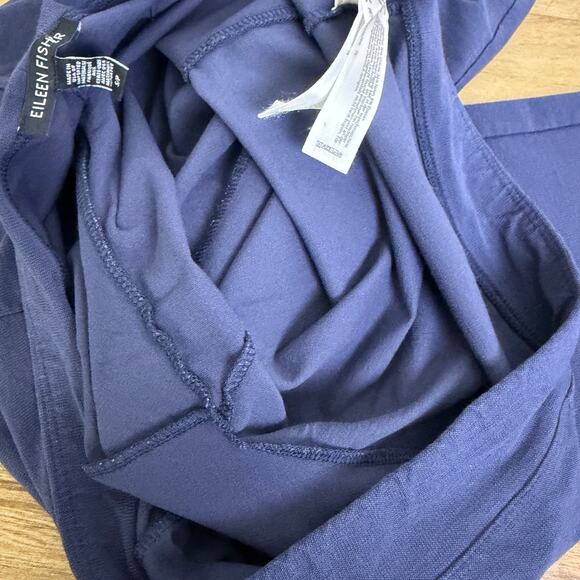 Eileen Fisher Pants Womens Small Blue Pull On Stretch Career Viscose Crop 26.5 - Picture 3 of 8